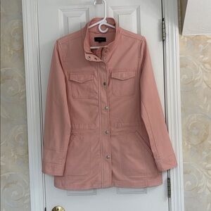 Talbots Light Pink/Blush Zip-Up Barn Jacket with Adjustable Interior Drawstring